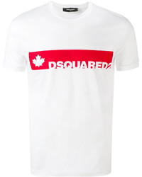 Мужская белая футболка с принтом от DSQUARED2