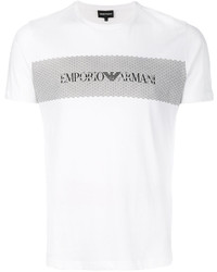 Мужская белая футболка с принтом от Emporio Armani