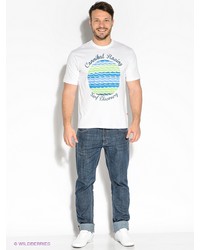 Мужская белая футболка с принтом от F5