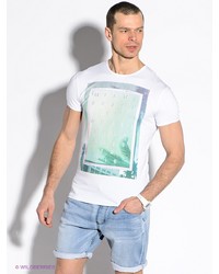 Мужская белая футболка с принтом от F5