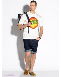 Мужская белая футболка с принтом от F5