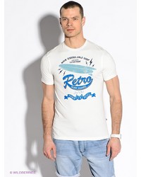 Мужская белая футболка с принтом от F5