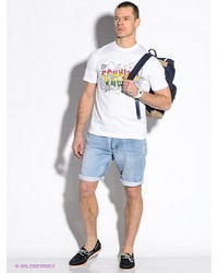 Мужская белая футболка с принтом от F5