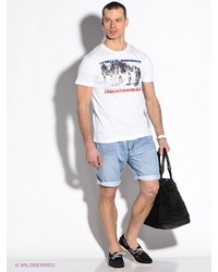 Мужская белая футболка с принтом от F5