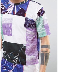 Мужская белая футболка с принтом от Weekday