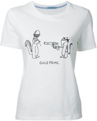 Женская белая футболка с принтом от GUILD PRIME
