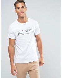 Мужская белая футболка с принтом от Jack Wills