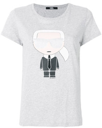 Женская белая футболка с принтом от Karl Lagerfeld