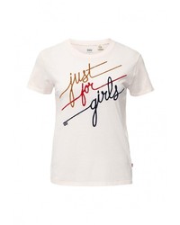Женская белая футболка с принтом от Levi's