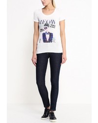 Женская белая футболка с принтом от Liu Jo