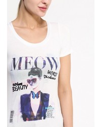 Женская белая футболка с принтом от Liu Jo