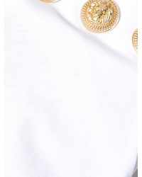 Женская белая футболка с принтом от Balmain