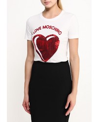 Женская белая футболка с принтом от Love Moschino