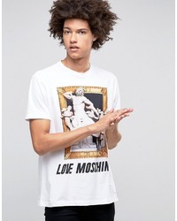 Мужская белая футболка с принтом от Love Moschino