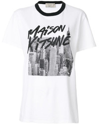 Женская белая футболка с принтом от MAISON KITSUNE