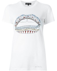 Женская белая футболка с принтом от Markus Lupfer
