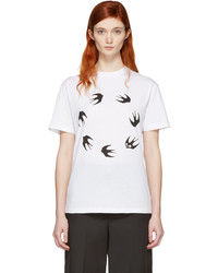 Женская белая футболка с принтом от MCQ