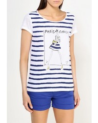 Женская белая футболка с принтом от Morgan