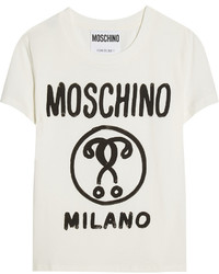 Женская белая футболка с принтом от Moschino