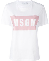 Женская белая футболка с принтом от MSGM