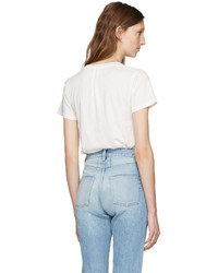 Женская белая футболка с принтом от Saint Laurent