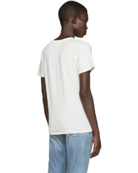Женская белая футболка с принтом от Saint Laurent