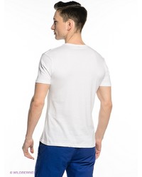 Мужская белая футболка с принтом от Oodji