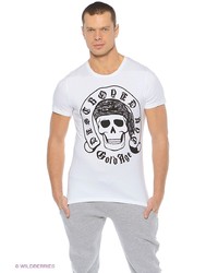 Мужская белая футболка с принтом от Oodji