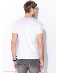 Мужская белая футболка с принтом от Oodji