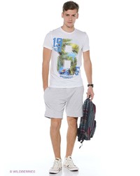 Мужская белая футболка с принтом от Oodji