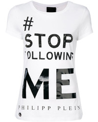 Женская белая футболка с принтом от Philipp Plein