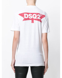 Женская белая футболка с принтом от Dsquared2