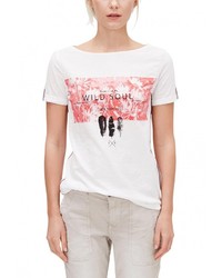 Женская белая футболка с принтом от s.Oliver