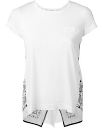 Женская белая футболка с принтом от Sacai