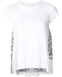 Женская белая футболка с принтом от Sacai