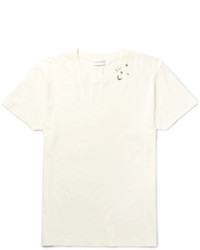 Мужская белая футболка с принтом от Saint Laurent