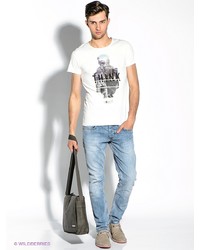 Мужская белая футболка с принтом от Strellson