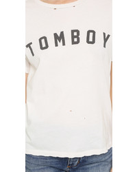 Женская белая футболка с принтом от Amo