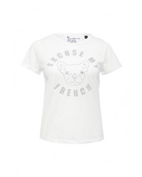 Женская белая футболка с принтом от Topshop