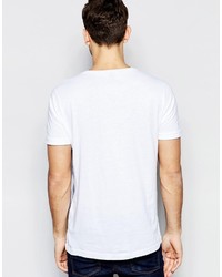Мужская белая футболка с принтом от Benetton