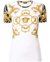 Женская белая футболка с принтом от Versace
