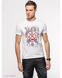 Мужская белая футболка с принтом от Voi Jeans