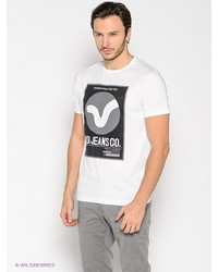 Мужская белая футболка с принтом от Voi Jeans