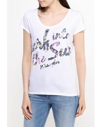 Женская белая футболка с принтом от Wrangler