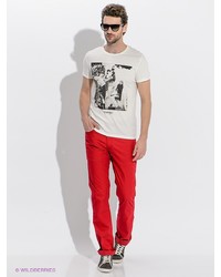 Мужская белая футболка с принтом от Wrangler