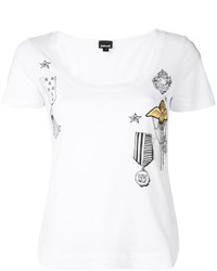 Женская белая футболка с украшением от Just Cavalli