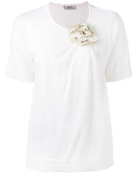 Женская белая футболка с украшением от Lanvin