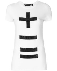 Женская белая футболка с украшением от Love Moschino