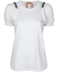 Женская белая футболка с украшением от No.21