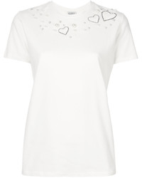 Женская белая футболка с украшением от Twin-Set